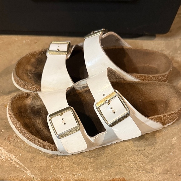 Birkenstock White Double Buckle Sandals - Picture 1 of 3